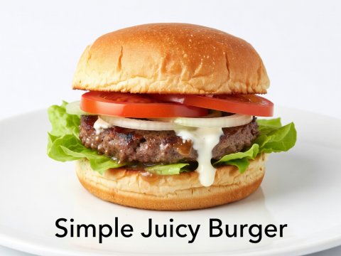 Juicy Burger on White Background