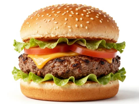 Juicy Cheeseburger with Lettuce and Tomato