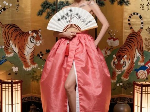 Korean Fashion Editorial with Traditional and Modern Fusion