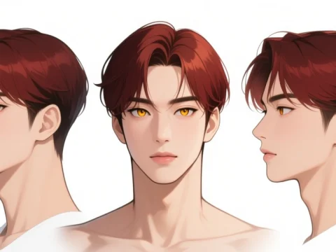 Korean Male Idol Anime Character Turnaround