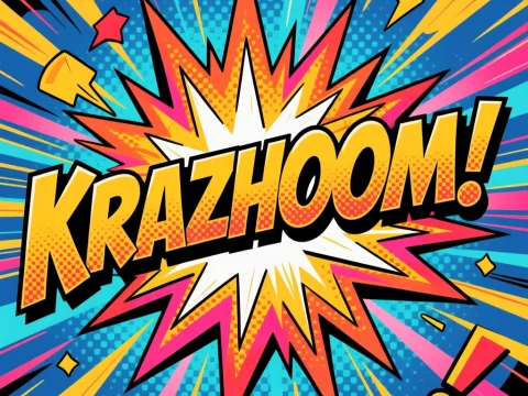 KRAZHOOM! Explosive Comic Text Pop Art
