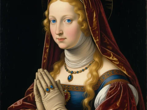 Lady of Hearts in Renaissance Style Portrait