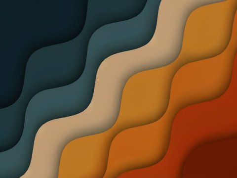 Layered Abstract Waves in Earth Tones