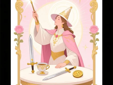 Le Magicien Tarot Card Illustration