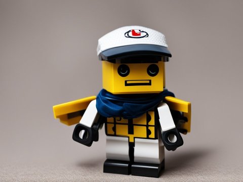 Lego Hornet Minifigure with White Cap and Blue Scarf