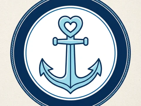 Light Blue Anchor with Heart Logo