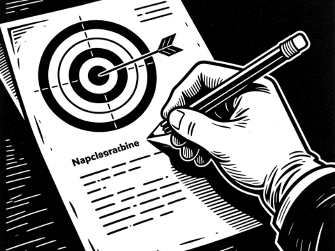 Linocut Style Hand Writing on Target Paper