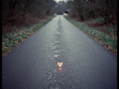 Lonely Heart Flickering on a Quiet Road