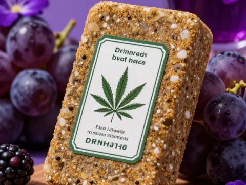 Luxury Hemp Seed Energy Bar with Grapes and Blackberries
