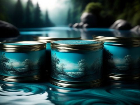 Luxury Paint Cans with Serene Landscape Design