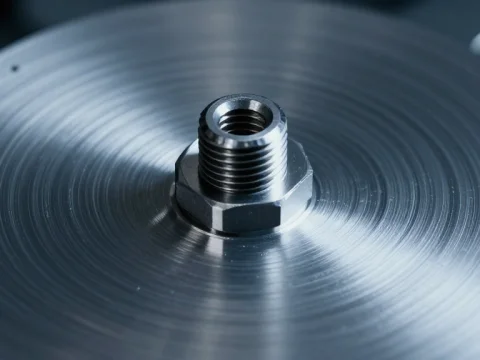 Macro Close-Up of a Precision Metal Engineering Component