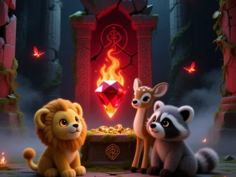 Magical Baby Animals Discover a Glowing Gem in Ancient Ruins