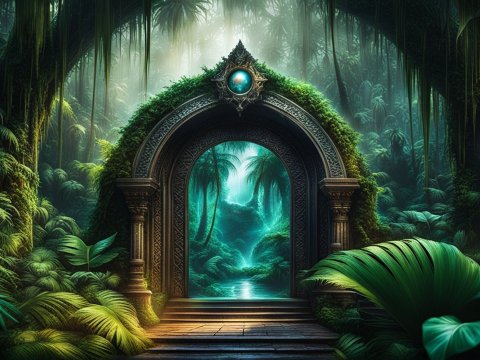 Magical Portal in Enchanted Forest