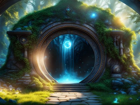 Magical Portal in Enchanted Forest