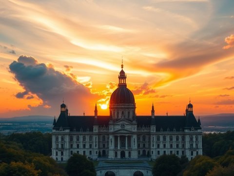 Majestic Historic Palace at Sunset