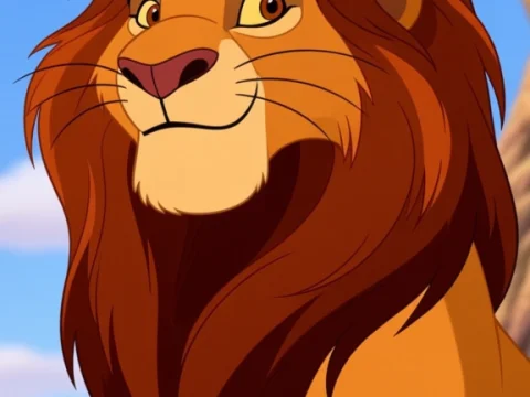 Majestic Lion in Animated Style