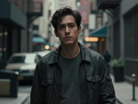 Man Walking Through Gray Urban Alley