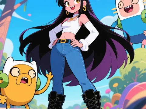 Marceline Inspired Character with Adventure Time Friends