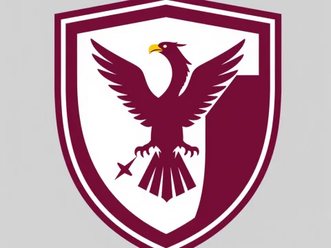 Maroon Eagle Emblem on Shield Crest