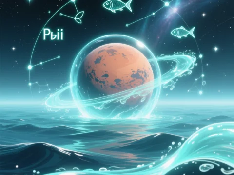 Mars in Pisces with Cosmic Water and Zodiac Constellations