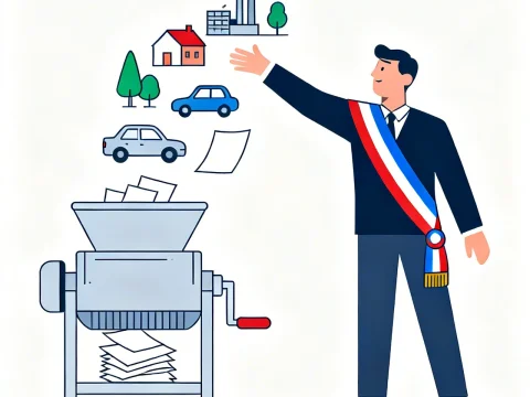 Mayor Feeding City Elements into Paper Shredder