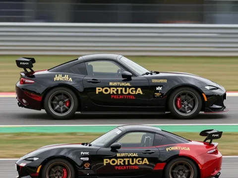 Mazda MX-5 Racing Cars on Track