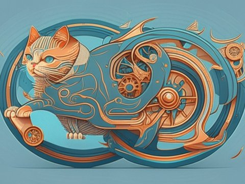 Mechanical Cat Fused with One-Wheel Vehicle