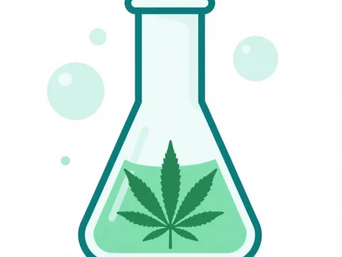 Medical Cannabis Extraction in Laboratory Flask