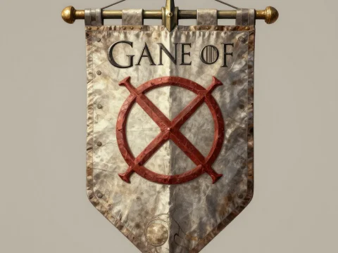 Medieval Style Banner with Game of Thrones Inspired Design