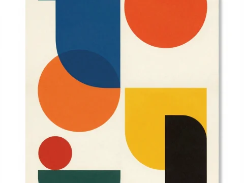 Mid Century Modern Abstract Geometric Composition