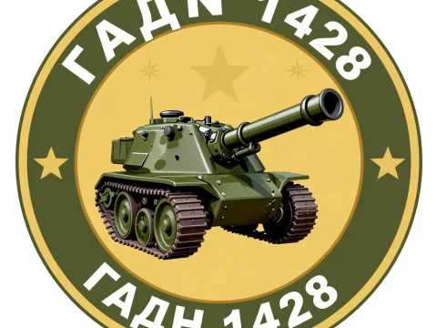 Military Emblem Featuring a Howitzer Tank