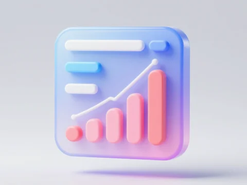 Minimal Floating Analytics Dashboard Icon