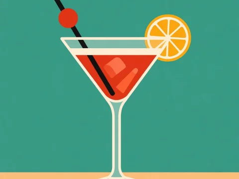 Minimalist 20s Style Cocktail Illustration