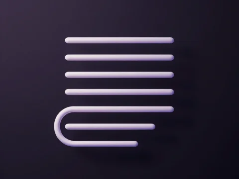 Minimalist 3D Abstract Icon with Rounded Lines