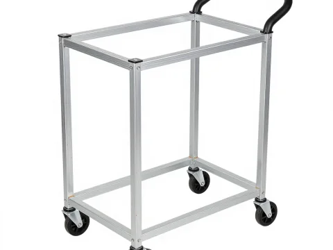 Minimalist Aluminum Frame Utility Cart with Wheels