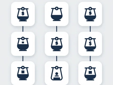 Minimalist API Icon Set with Financial and User Symbols