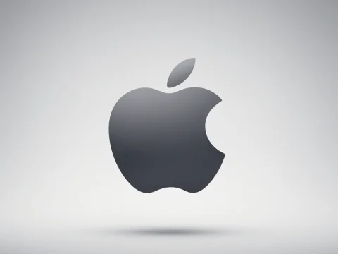 Minimalist Apple Logo on Gradient Background