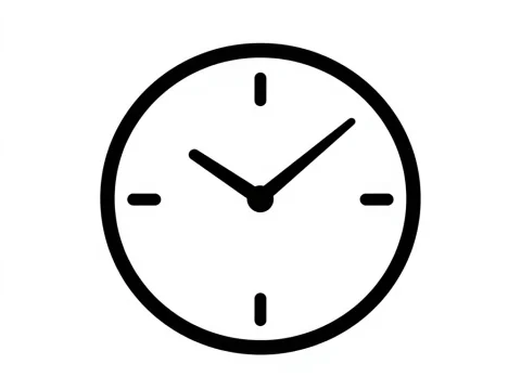 Minimalist Black and White Clock Icon