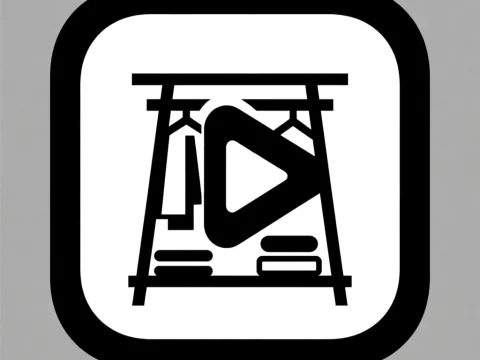 Minimalist Black and White Clothing Rack Icon
