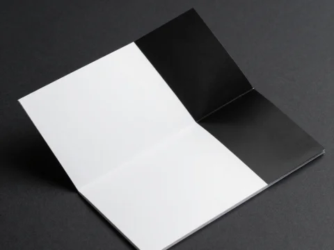 Minimalist Black and White Folded Paper on Dark Background
