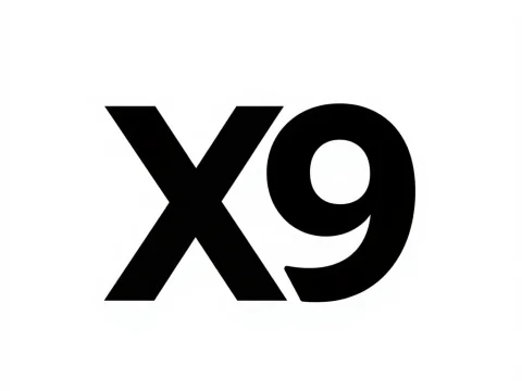 Minimalist Black X9 Typography on White Background