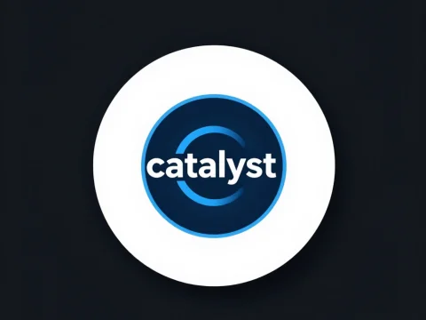 Minimalist Catalyst Logo Design on Dark Background