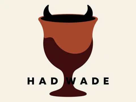 Minimalist Ceramic Goblet Logo with Horns