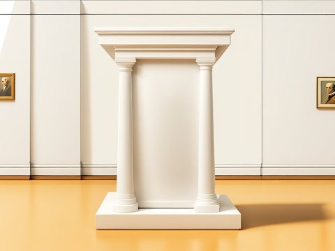 Minimalist Classical Pedestal in Modern Gallery
