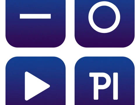 Minimalist Control Symbols on Gradient Background