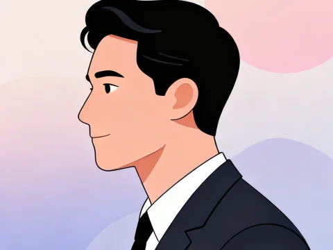 Minimalist Corporate Aviator Profile Illustration