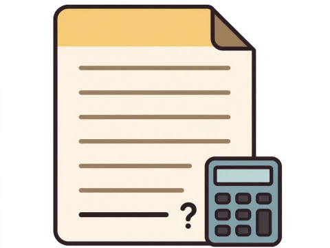 Minimalist Expense Sheet Icon with Calculator