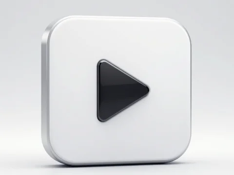 Minimalist Futuristic Play Button Icon