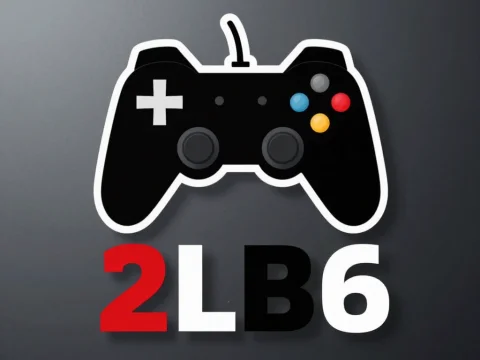 Minimalist Gaming Logo with Controller and 2LB6 Text