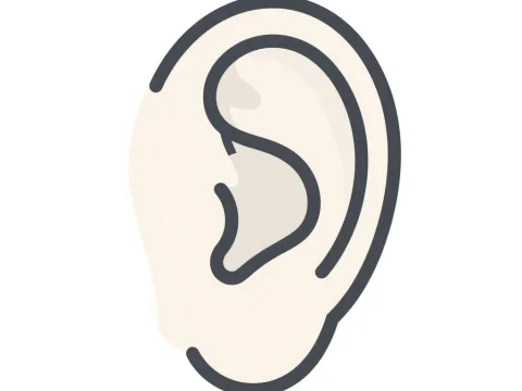 Minimalist Illustration of a Human Ear